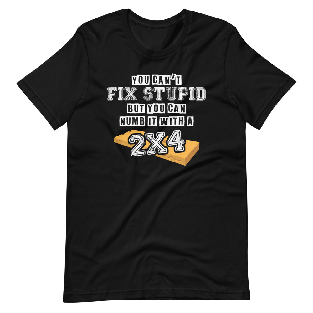 You Can't Fix Stupid But You Can Numb It With A 2x4 - Funny Short-Sleeve Unisex T-Shirt