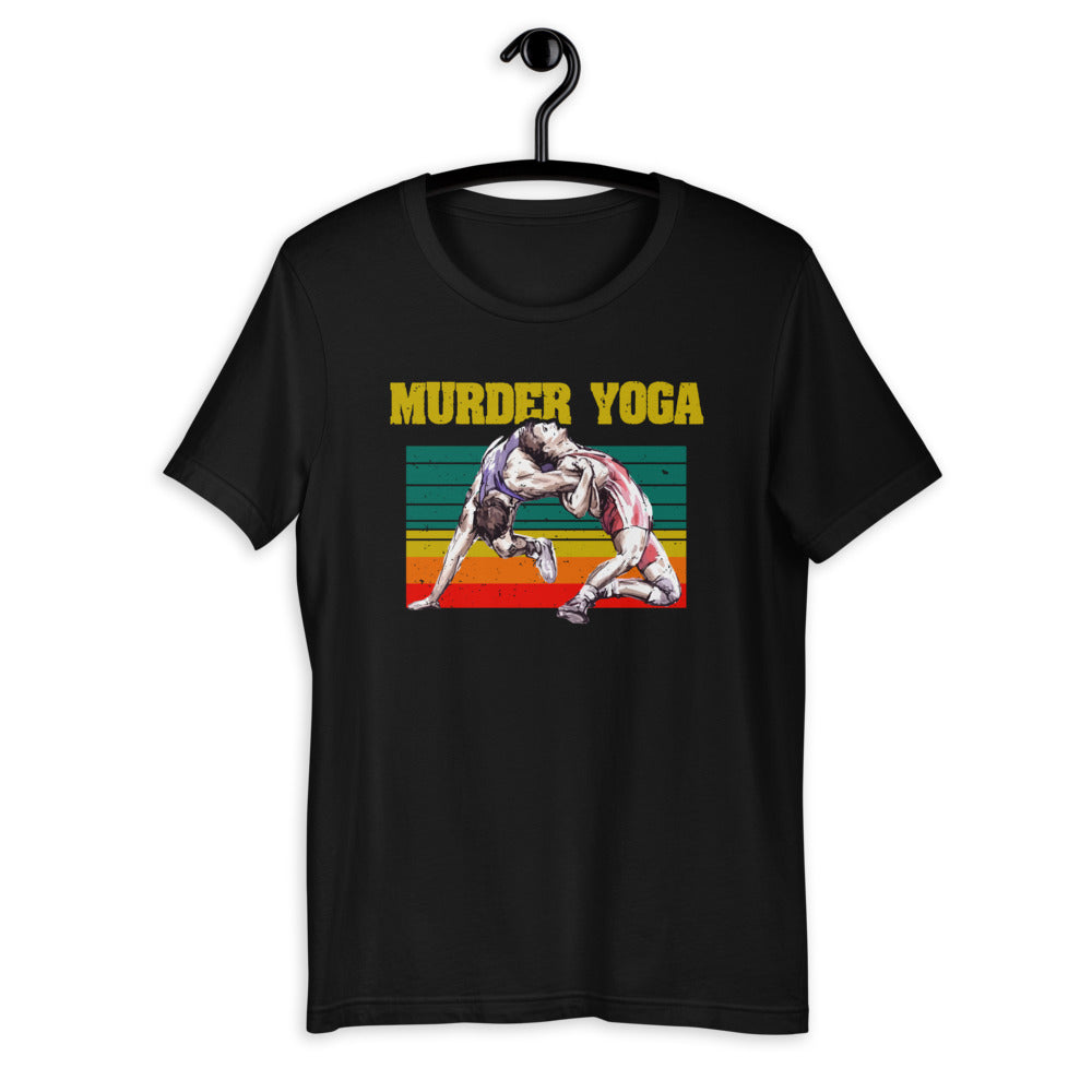 Murder Yoga - Jiu Jitsu Wrestling Brazilian Wrestler Funny Short-Sleeve Unisex T-Shirt