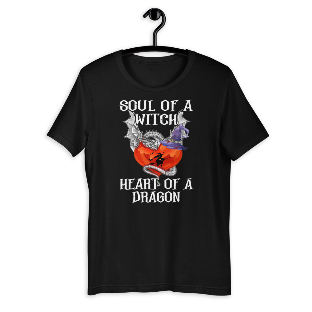 Soul Of A Witch Heart Of A Dragon - Halloween Mythical Lover Short-Sleeve Unisex T-Shirt