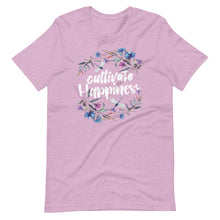 Cultivate Happiness - Watercolor Quote Saying Short-Sleeve Unisex T-Shirt