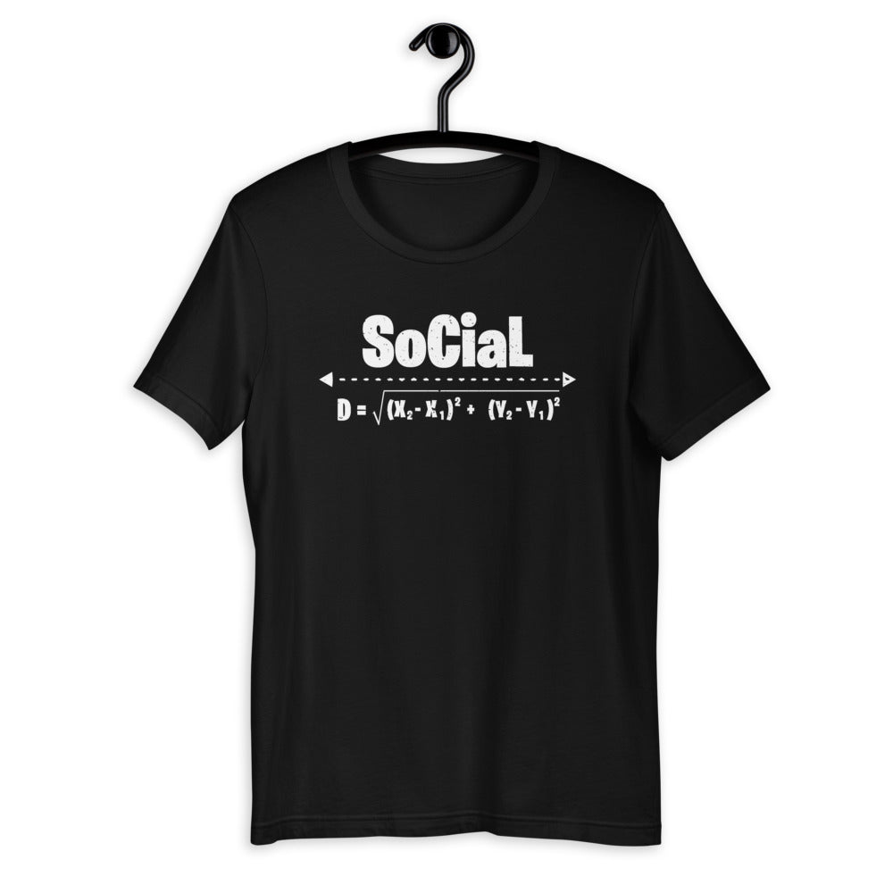 Social Distancing Math Formula Teacher Distance Learning Short-Sleeve Unisex T-Shirt