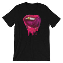 Hot Pink Lips Mouth Tongue Out - Cool Vintage Retro Short-Sleeve Unisex T-Shirt