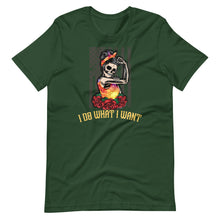 I Do What I Want Skull Lady US Flag Sunset - Cool Short-Sleeve Unisex T-Shirt