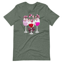 Wine Glass Butterfly Pink Ribbon - Breast Cancer Awareness Short-Sleeve Unisex T-Shirt