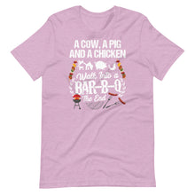 A Cow A Pig And A Chicken Walk Into A Bar Funny BBQ Grilling Master Short-Sleeve Unisex T-Shirt